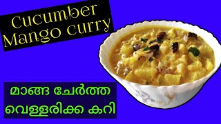 cucumber curry  vellarikka curry  vellarikka manga curry  വെള്ളരിക്കയും മാങ്ങയും തേങ്ങ അരച്ച കറി [upl. by Assennej]