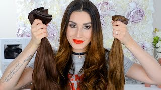 How To Easy Sleek LONG Ponytail Using Clip Ins With Better Length [upl. by Charil]