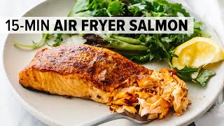 AIR FRYER SALMON  my favorite 15minute dinner recipe [upl. by Pride497]