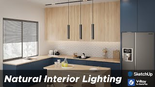 Create Natural Lighting in the Interiors VRay for SketchUp Tutorial Dome Light and HDRI Maps [upl. by Hogle506]