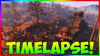 Fallout 4  Tenpines Bluff Base Building Timelapse With Mods [upl. by Kariotta]