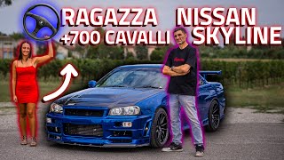 LA MIA RAGAZZA GUIDA LA SKYLINE R34 700HP SOPRAVVIVO [upl. by Aicssej]