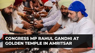 Congress MP Rahul Gandhi offers Sewa at Golden Temple in Amritsar [upl. by Cattan]