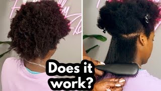 Testing a Heat Straightening Brush on Natural 4C hair [upl. by Ynor]