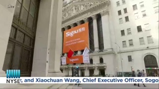 Sogou Inc NYSE SOGO Celebrates their IPO [upl. by Nyleikcaj286]