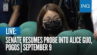 LIVE Senate resumes probe into Alice Guo Pogos  September 9 [upl. by Ennayelsel]