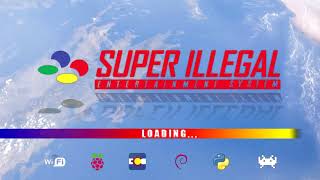 RetroPie  Super Illegal Entertainment system Intro splashscreen startup [upl. by Nylodam]