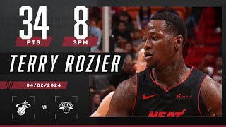 Terry Rozier ON FIRE FROM DEEP 🔥 8 3PM in Heat’s win vs Knicks  NBA on ESPN [upl. by Ojybbob]