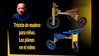 Triciclo de madera para niños los planos en el video [upl. by Sanbo434]