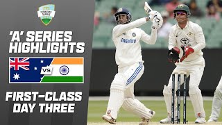 Australia A v India A  Firstclass match two  Day 3 [upl. by Nnail]