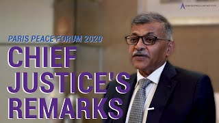 Chief Justice Sundaresh Menons Remarks at the Paris Peace Forum 2020 [upl. by Ilojna20]