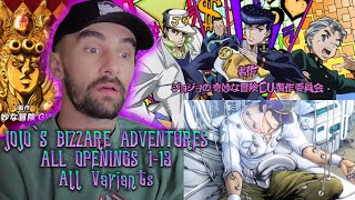 REACTING TO JoJos Bizarre Adventure All Openings 112 FIRST TIME REACTION [upl. by Aloisius689]