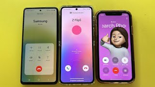 Incoming Call Call on hold Second line and Call conference Samsung  IPhone 11red [upl. by Alyehs]