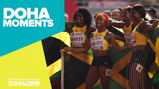 Jamaica Wins Womens 4x100m Gold  World Athletics Championships 2019  Doha Moments [upl. by Nnylsor]