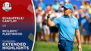 SchauffeleCantlay vs McIlroyFleetwood Extended Highlights  2023 Ryder Cup [upl. by Haimorej]