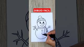 Dibujos para Principiantes Dibujar un Muñeco de Nieve shorts [upl. by Ettenrahs]