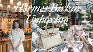 eng 에르메스 버킨 Hermes Birkin 30 Epsom Craie 언박싱🎁 에르메스 쇼핑🛍️ 라무진 청담아니다파르크청담 길목🥩 청담동 맛집🍽️ 서울 브이로그🎀 [upl. by Aehsila]