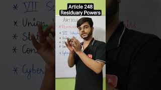 Article 248  Residuary Powers  Centre State Relations  7th Schedule  Union State Concurrent List [upl. by Aikahs]