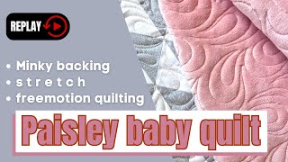 Free Motion Quilting a Baby Quilt with Minky Backing amp Simple Piecing [upl. by Refinnej]