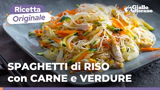 SPAGHETTI di RISO con CARNE e VERDURE un grande classico della cucina cinese Da provare subito 🥢🥡 [upl. by Sherrod]