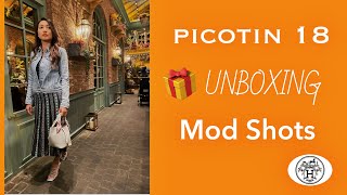 UNBOXING HERMES PICOTIN 18 in BLUE PALE with MOD SHOTS [upl. by Kalli288]