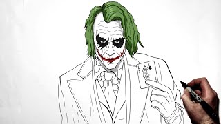 How To Draw The Joker Heath Ledger  Step By Step  DC [upl. by Oidacra]