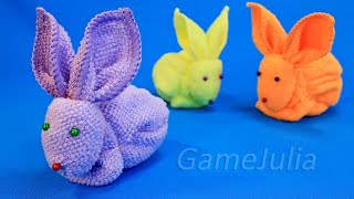 Поделки на Пасху  пасхальный кролик из полотенца  How to make a cute Easter rabbit [upl. by Rinna389]