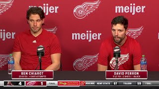 Red Wings LIVE 31424 Ben Chiarot and David Perron [upl. by Marie146]