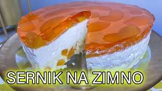 Sernik na zimno z brzoskwiniami 🍑🍑 Prosty i sprawdzony przepis [upl. by Corny118]