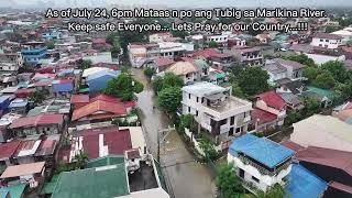 Pasig Taytay Cainta Marikina Floodway Drone shot effect of Typhoon Carina and Southwest moonsoon [upl. by Diskson]