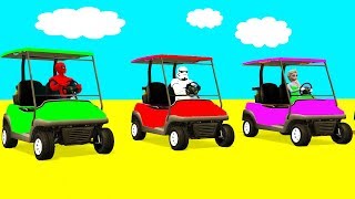 LEARN COLOR Small CARS amp ATV Trucks  Spiderman for Kids w 3D Superheroes Cartoon for Children [upl. by Iggy]