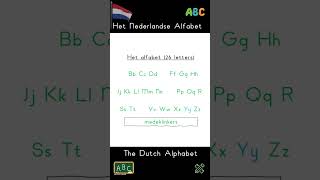 NT2  Het Alfabet Leer Nederlands  Learn Dutch nt2 learndutch alfabet alphabet dutchlanguage [upl. by Kalman689]