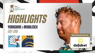 Highlights Yorkshire vs Middlesex  Day One  Bairstow shines with a century [upl. by Nedearb]