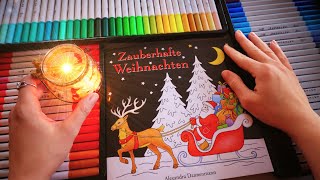 ASMR GEMÜTLICHES AUSMALEN COLORING MIT BRUSH PENS ❄️☃️ WINTERLICHWEIHNACHTLICH 🎁🎄GEFLÜSTERT [upl. by Giaimo]