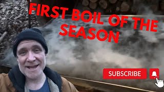 First Boil Of The Year With My HomemadeDIY Maple Syrup Evaporator ￼ [upl. by Dawson]