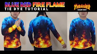 BlueRed Fire flame Tie Dye Tutorial  trasher inspired  by Tali at Kulay [upl. by Kiley]