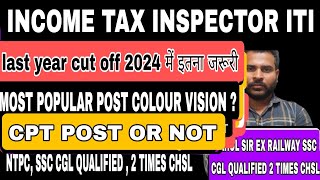 INCOME TAX INSPECTOR LAST YEAR CUT OFF ITI VACANCY 2024 SAFE SCORE FOR ITI 2024 BY RAHUL SIR [upl. by Naimed]