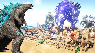 GODZILLA VS EVERY CREATURE IN ARK  Cantex [upl. by Zinn621]