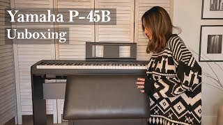 Unboxing Yamaha P45B Digital Piano with Stand and Bench [upl. by Haerb591]