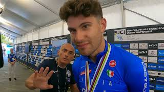 Ganna 2nd at ITT World Championships 24  6quot behind Evenepoel quotThe same again  hes a superchampquot [upl. by Eiramnaej]