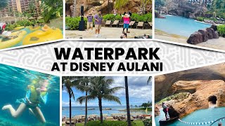 Waterpark at Disney Aulani Resort Hawaii  Water Activities Disney Aulani  Pools Beach Waterslide [upl. by Enneira126]