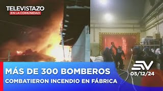 Un gran incendio ocurrió en una fábrica de plásticos en Guayaquil  Televistazo en la Comunidad [upl. by Ateloiv]