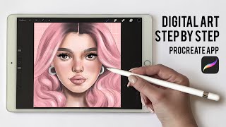 PROCREATE TUTORIAL Step by Step Digital Illustration [upl. by Den]