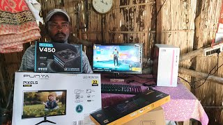 gaming PC with keyboard mouse setup  biswas gamer pc  i7 16gb ram 4gb graphics PC [upl. by Latsyrd]