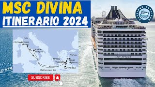 MSC DIVINA Itinerario 2024 Mediterraneo Orientale con Mykonos e Santorini [upl. by Nele287]