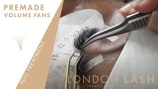 Full Volume Set with Premade Lash Fans  Promade Volume Fans  London Lash Pro [upl. by Eiznil]