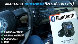 ARABAYA BLUETOOTH ÖZELLİĞİ EKLEDİM I Fm Transmitter Nasıl Bağlanır I Ses Performansı Testi [upl. by Nosnevets618]