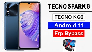 Tecno Spark 8 Frp Bypass without Pc  Tecno KG6 Frp Bypass without Pc [upl. by Ardnassak]