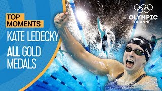 Katie Ledecky  ALL Gold Medal Races  Top Moments [upl. by Johannah961]