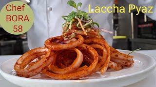 Laccha Pyaz Recipe  Chatpata Onion Salad  Chef bora58 [upl. by Marmawke]